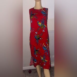 Tropical Red Sleeveless Dress